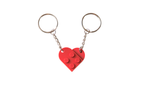 Red Heart-Shaped Interlocking Keychain