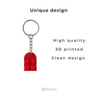 Red Heart-Shaped Interlocking Keychain