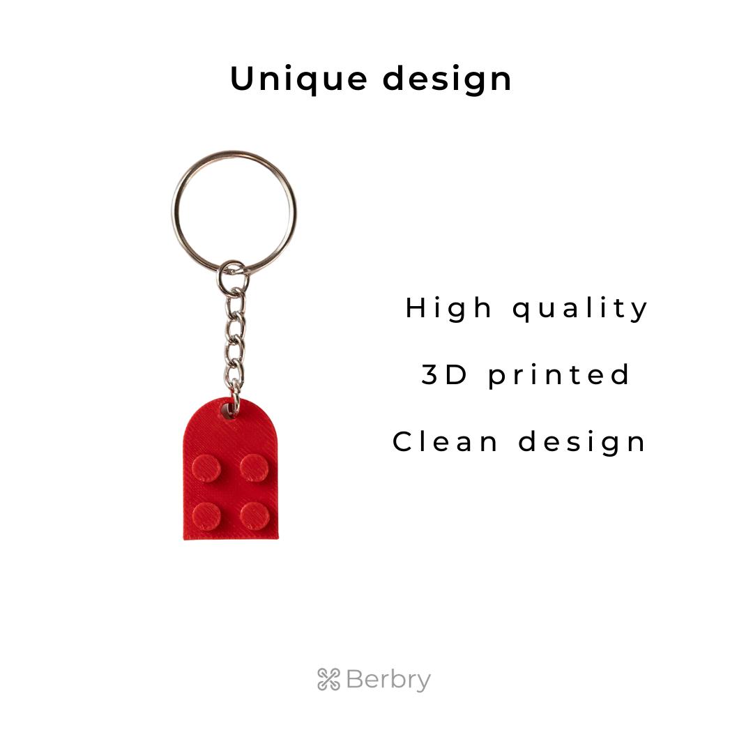Red Heart-Shaped Interlocking Keychain